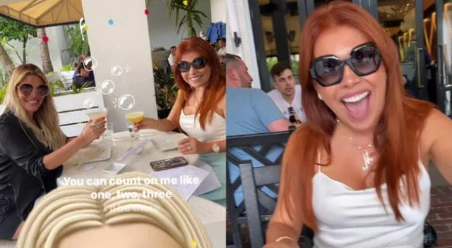 Magaly Medina y Jessica Newton compartieron un almuerzo en Miami el fin de semana, y se mostraron felices.