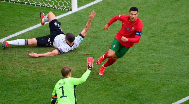 Cristiano Ronaldo convirtió su primer gol ante Alemania.