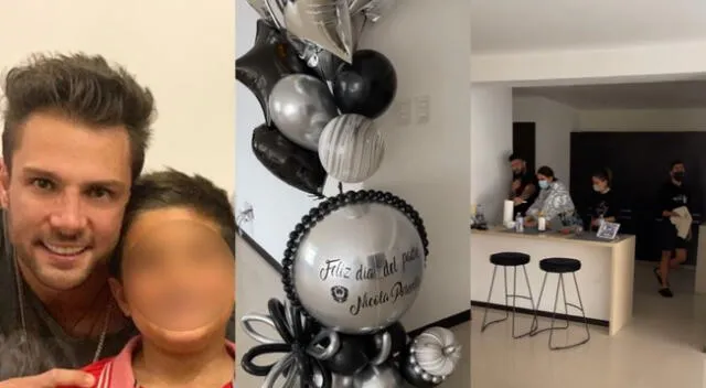 Nicola Porcella reveló que sus 'roomates' en Ciudad de México llenaron de globos su departamento para celebrar la emotiva fecha alejado de su hijo Adriano.