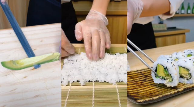 Preparación de sushi es todo un éxito en las redes sociales.