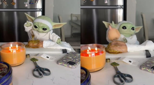 Peculiar video de Baby Yoda se hizo viral en las redes sociales.