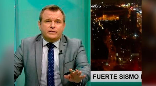 Enrique Chávez, periodista del programa "Cara a Cara" de TV Perú, se encontraba en una entrevista cuando el movimiento telúrico sacudió el set en Lima, la noche del martes 22 de junio.