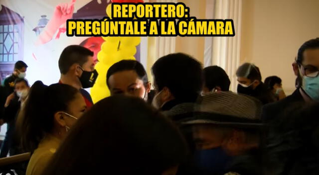 Presunto dirigente de Perú Libre encaró a reportero de Willax al final de conferencia de prensa.