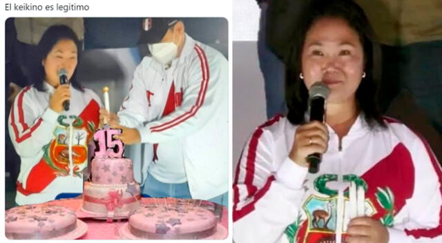 Keiko Fujimori prendió una vela en un mitin, pero los usuarios la trolearon asegurando que ya tiene su torta para su "quino".