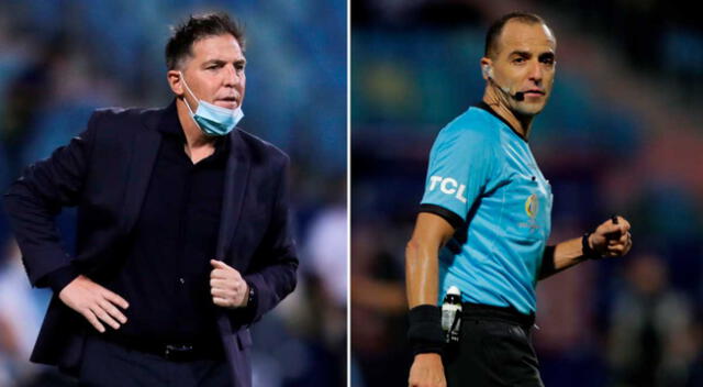 Perú vs Paraguay: Eduardo Berizzo esperó a Esteban Ostojich para reclamar expulsión de Gustavo Gómez.