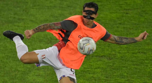 Gianluca Lapadula usará protector facial para no complicar la dolencia en la nariz.