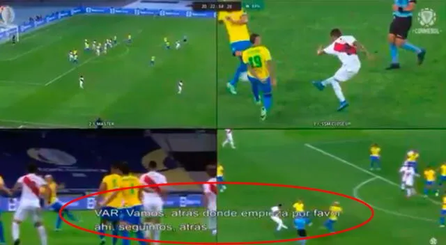 Conmebol mostró parte de la acción polémica del Perú vs. Brasil.