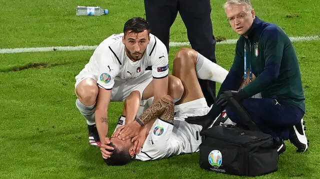 Leonardo Spinazzola sufrió una grave lesión en el partido contra Bélgica