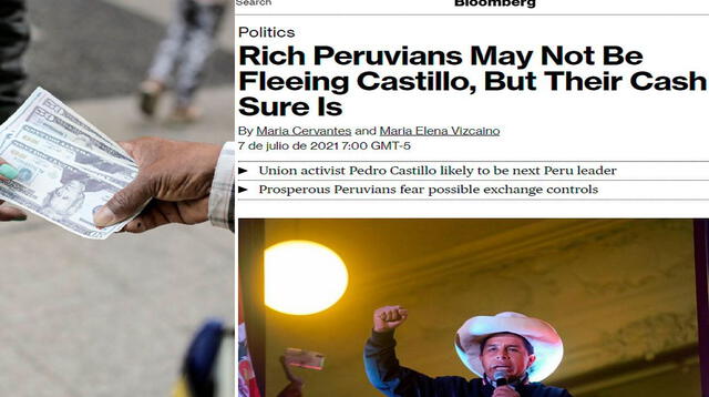 El "éxodo" de dólares en el Perú llamó la atención del medio extranjero. Foto: composición/John Reyes/La República/Bloomberg