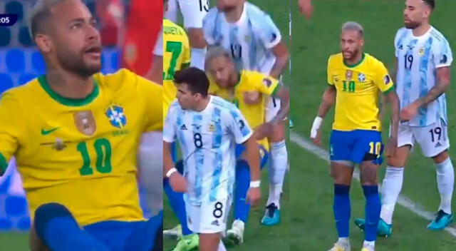 Otamendi levanta del suelo a Neymar
