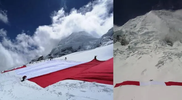 Así fue la llegada de la Bandera del Bicentenario a la cima del nevado Huascarán.