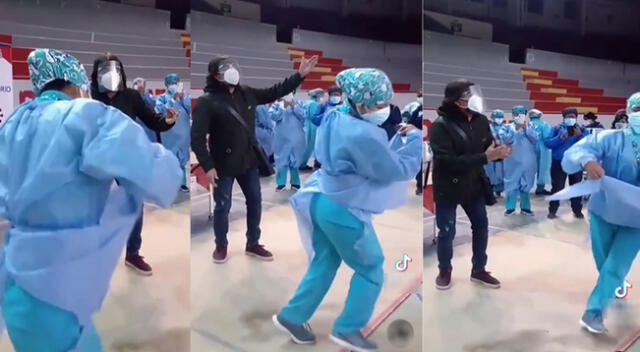 Singular baile de la enfermera se hizo viral en las redes sociales.