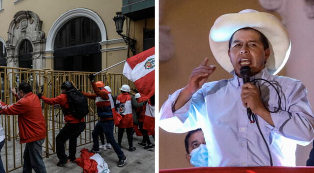 Pedro Castillo condenó agresiones de seguidores de Fuerza Popular en los exteriores de Palacio de Gobierno.