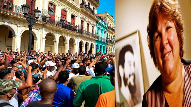 Las protestas en Cuba fueron comentadas por Aleida Guevara March. Foto: composición/AFP/difusión