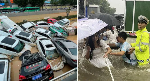 Tragedia en China: fuertes imágenes de las intensas lluvias que ha cobrado la vida de al menos 25 personas.