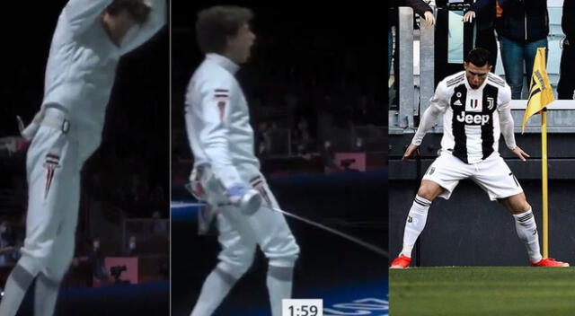 Video del esgrimista Mohamed Elsayed al estilo Cristiano Ronaldo se hizo viral en las redes sociales.