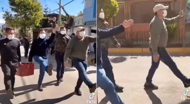 Peculiar video de la singular marcha se hizo viral en las redes sociales.