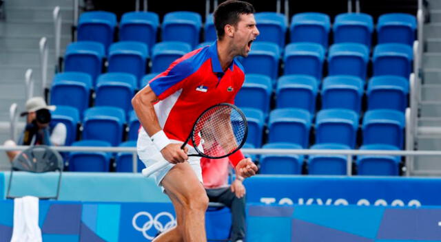 Novak Djokovic durante los Juegos Olímpicos de Tokio 2020.