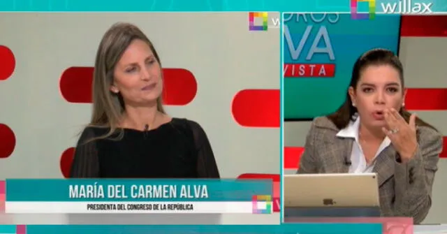 Milagros Leiva se mostró bastanta 'dura' con la presidenta del Congreso, María del Carmen Alva.