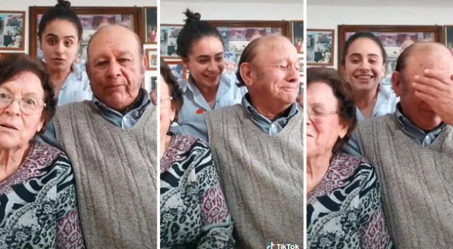 Abuelitos se vuelven virales tras su divertida reacción en un video de TikTok.