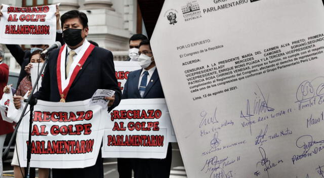 La bancada de Perú Libre busca censurar a la Mesa Directiva del Congreso.
