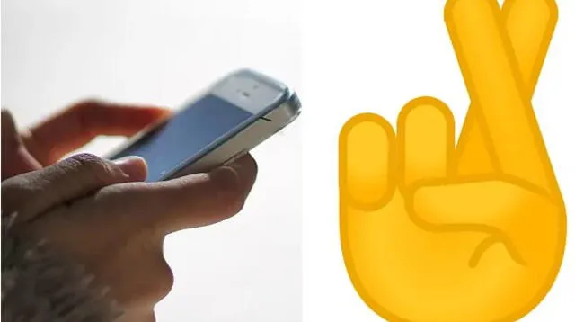 Emoji dedos cruzados de WhatsApp