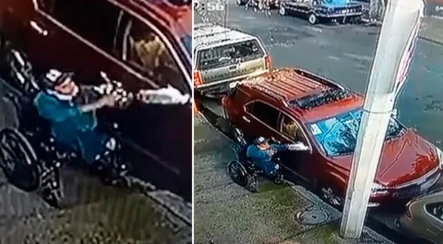 El sujeto robó los dos retrovisores de un carro.