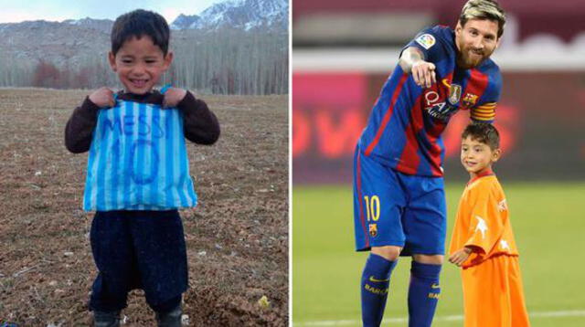 Murtaza Ahmadi cumplió su sueño de conocer a Lionel Messi. Foto: Reuters/Difusión