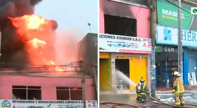Incendio pudo provocar la pérdida de vidas humanas en tiendas de pintura, en Villa El Salvador.