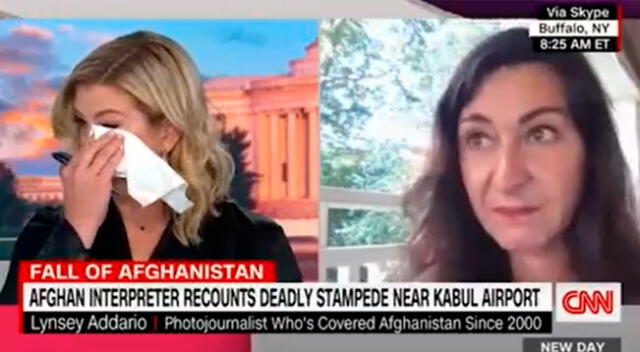 Brianna Keilar de CNN y la reportera gráfica Lynsey Addario rompieron en llanto.