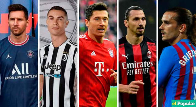 Conoce el camino de Messi, Cristiano Ronaldo, Robert Lewandowski, Zlatan Ibrahimovic y Antoine Griezmann en la Champions League.