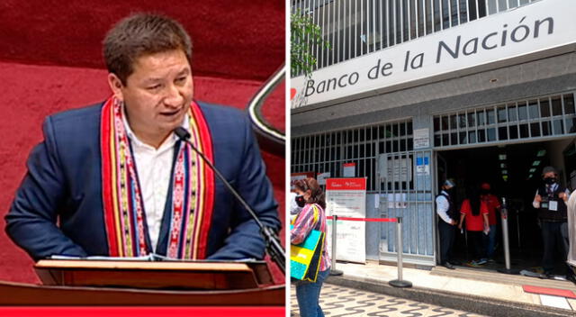 Guido Bellido anunció proyecto de ley para que el Banco de la Nación otorgue créditos a todos los peruanos y compita con la banca privada.