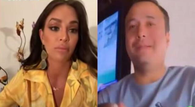 Sheyla Rojas quiso evadir la pregunta sobre los negocios de su novio Luis Miguel Galarza, pero terminó aceptando que es empresario de la construcción.