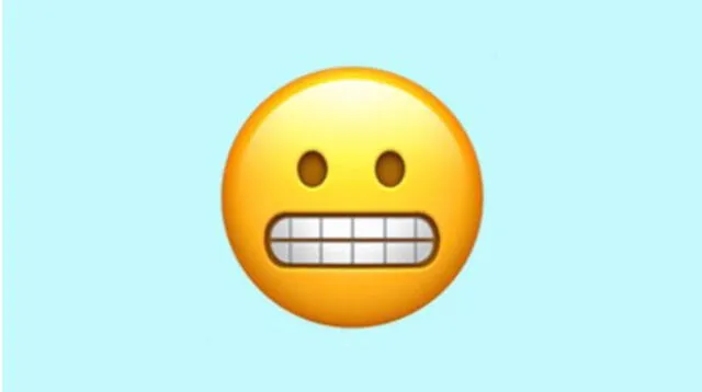 Emoji de la carita con los dientes apretados de WhatsApp