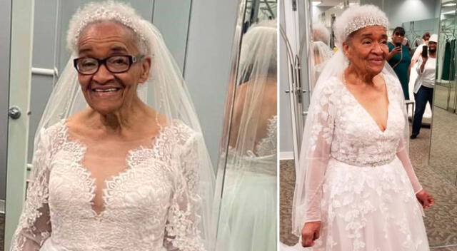 Martha Trucker, de 94 años, siempre soñó con utilizar un vestido de novia.
