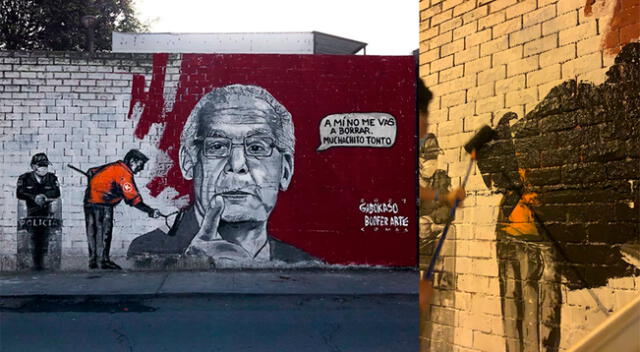 Los usuarios reportaron que el mural fue vandalizado por opositores en la noche del domingo.