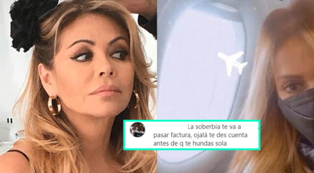 Gisela Valcárcel se lució desde un avión tras la final de Reinas del Show, y los cibernautas le dieron con palo al cuestionar su actitud.