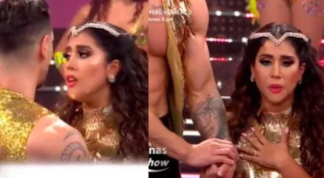 Melissa Paredes se descompensa en vivo tras bailar en 'Reinas del show'.