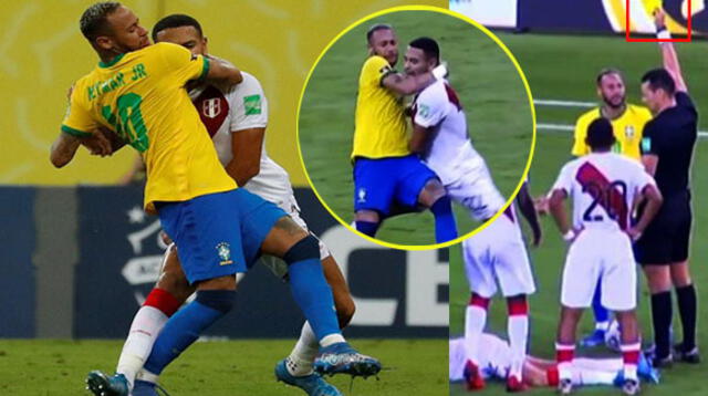 El fuerte golpe que le propinó Neymar a Callens y que el VAR ignoró durante el Perú-Brasil.