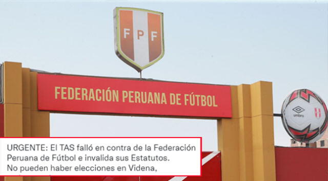 No habría nueva elecciones en la Federación Peruana de Fútbol (FPF) tras fallo de TAS.