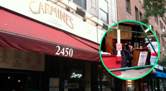 Las imágenes difundidas en Twitter muestran una pelea en el restaurante italiano Carmine en el Upper West Side.