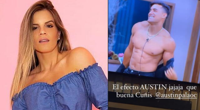 Alejandra Baigorria se ríe Austin Palao tras verlo en El Poder del Amor.