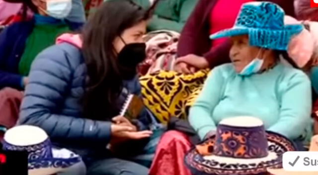 La reportera entrevistó a la mamá de Guido Bellido, pero con ayuda porque no sabía quechua.