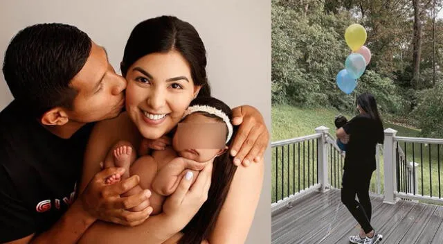 Ana Siucho feliz al lado de su bebé, fruto de su relación con Edison Flores.