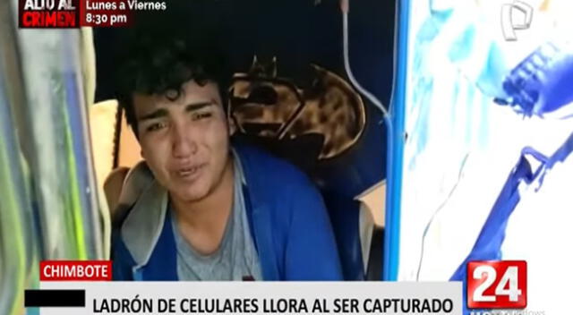 Chimbote: ladrón de celulares llora y pide perdón tras ser capturado