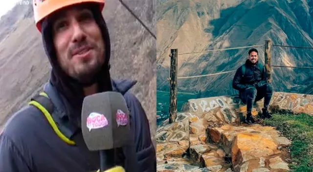 El ex chico reality Gino Assereto cruzó puente de 400 metros de altura en el Valle Sagrado - Cusco.