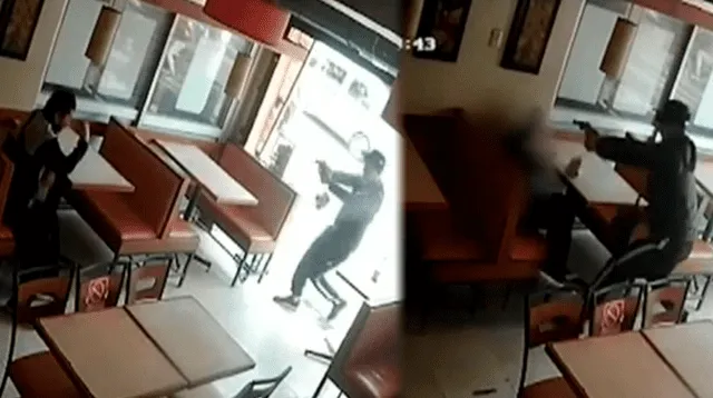 Sujeto disparó sin pensar contra un hombre que esperaba dentro de un restaurante