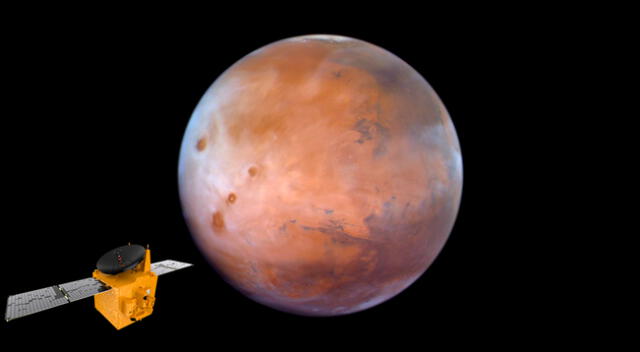 Imagen de Marte recientemente captada por la sonda Hope.