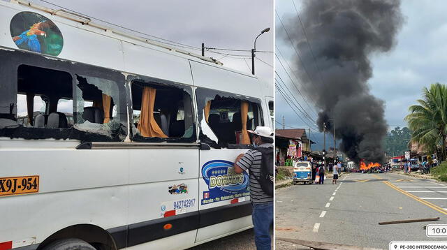 Apedrean vehículos y queman equipaje en Puno