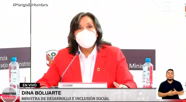 Ministra del Desarrollo e Inclusión Social, Dina Boluarte.
